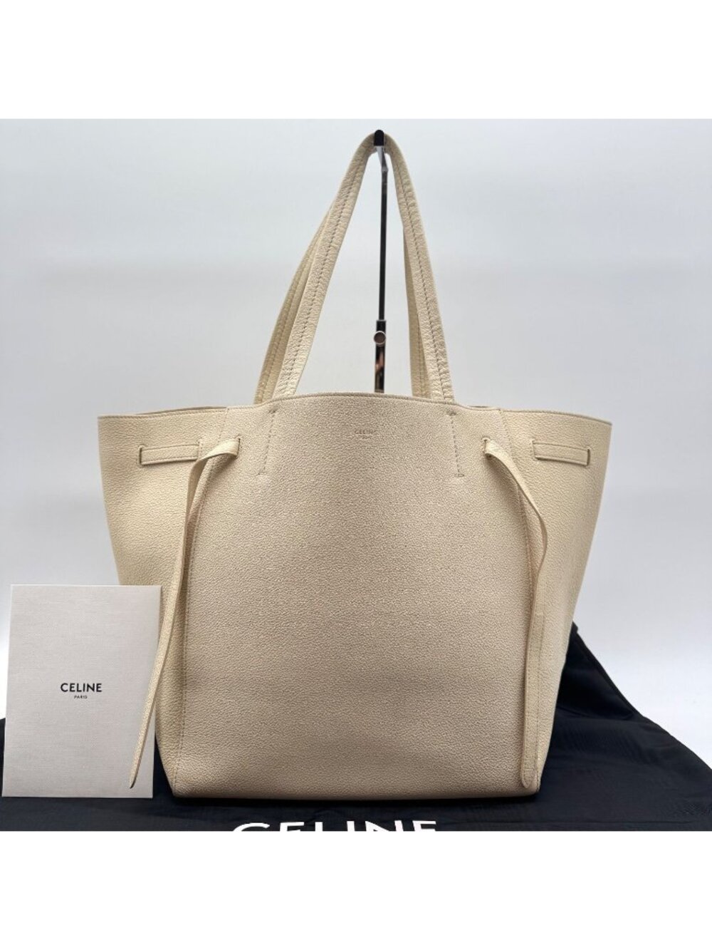 Celine Tote Bag Cabas Phantom Leather Ivory